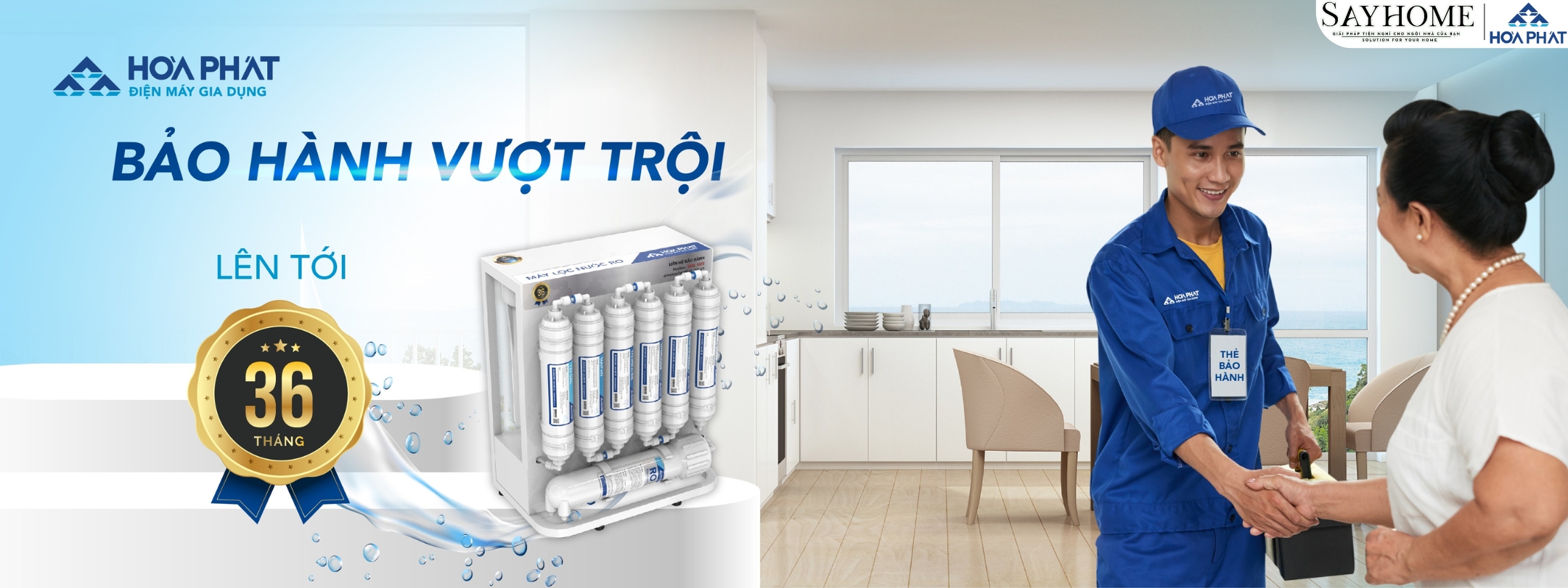 MÁY LỌC NƯỚC RO ĐỂ GẦM HÒA PHÁT VỚI 10 LÕI LỌC HPU456 SAYHOME