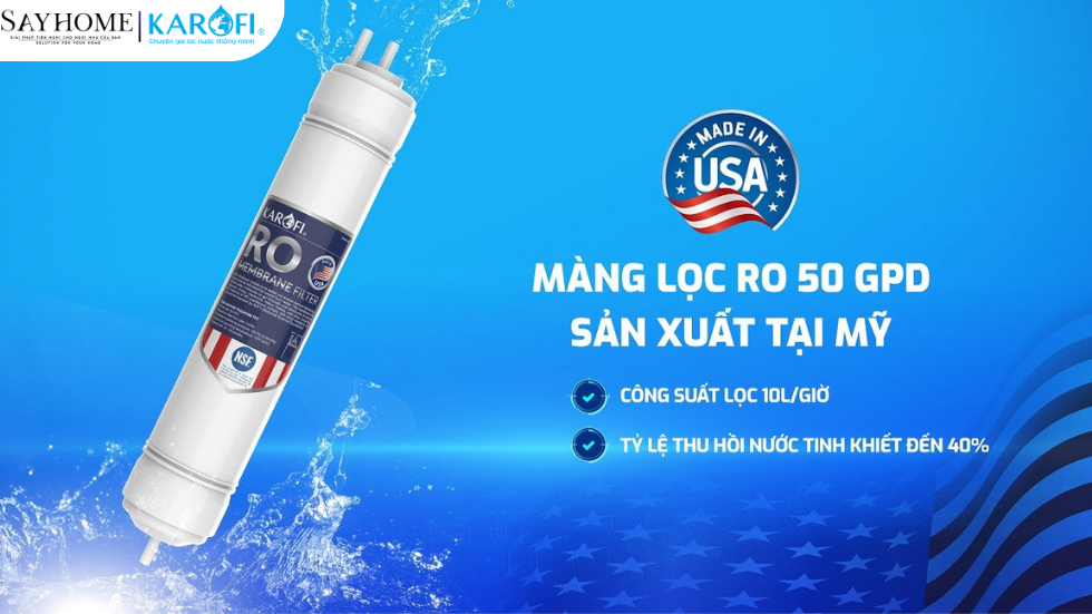 Máy lọc nước để gầm, để bàn có tủ 10 lõi lọc KAROFI KAQ-U65 - NEW 2025 tại thành phố Hồ Chí Minh