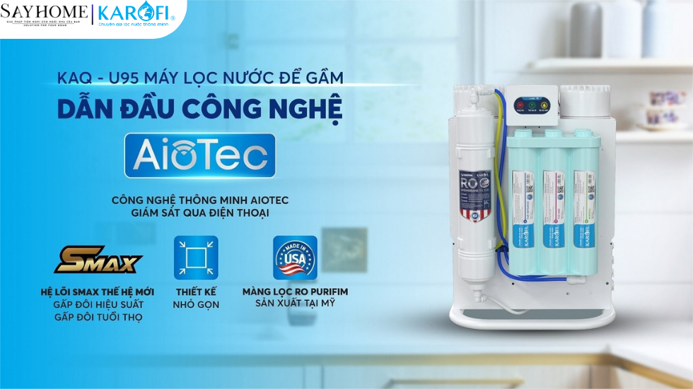 Máy lọc nước để gầm 10 lõi lọc KAROFI KAQ-U95 - NEW 2025 tại thành phố Hồ Chí Minh