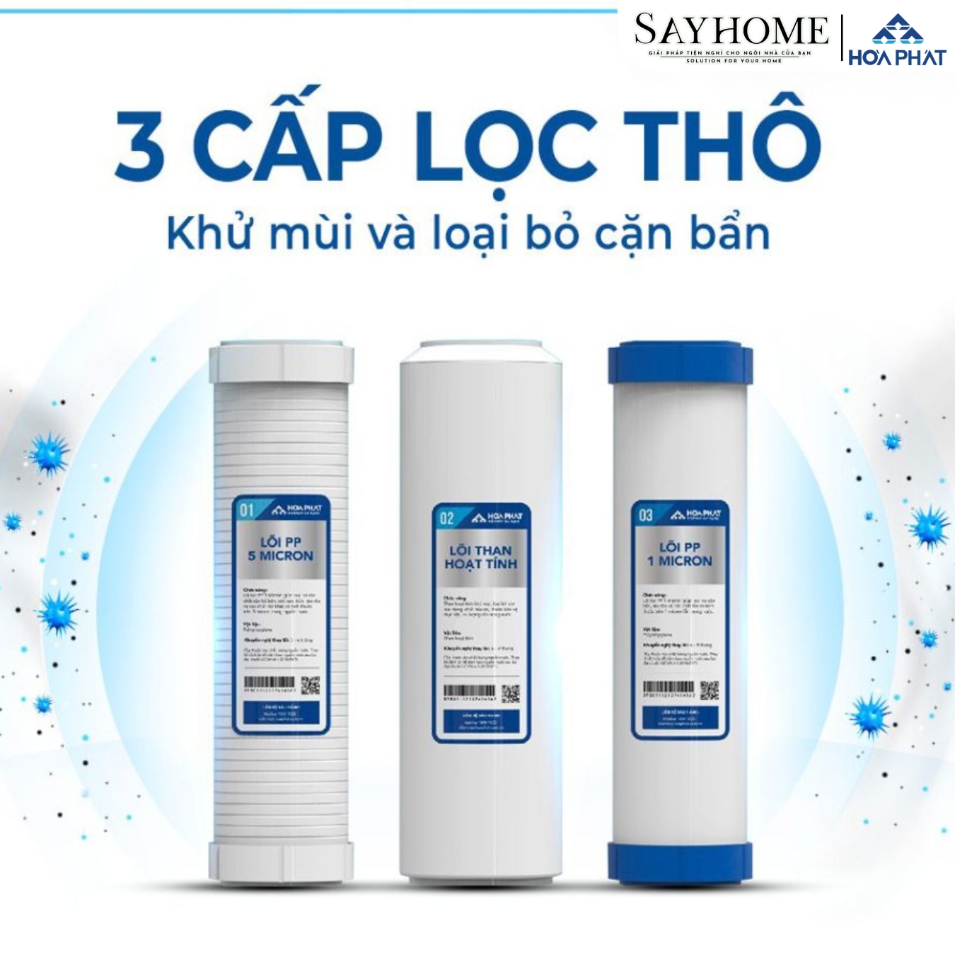 MÁY LỌC NƯỚC TỦ ĐỨNG VỚI 10 LÕI LỌC RO HÒA PHÁT HWBS2B1021 sayhome