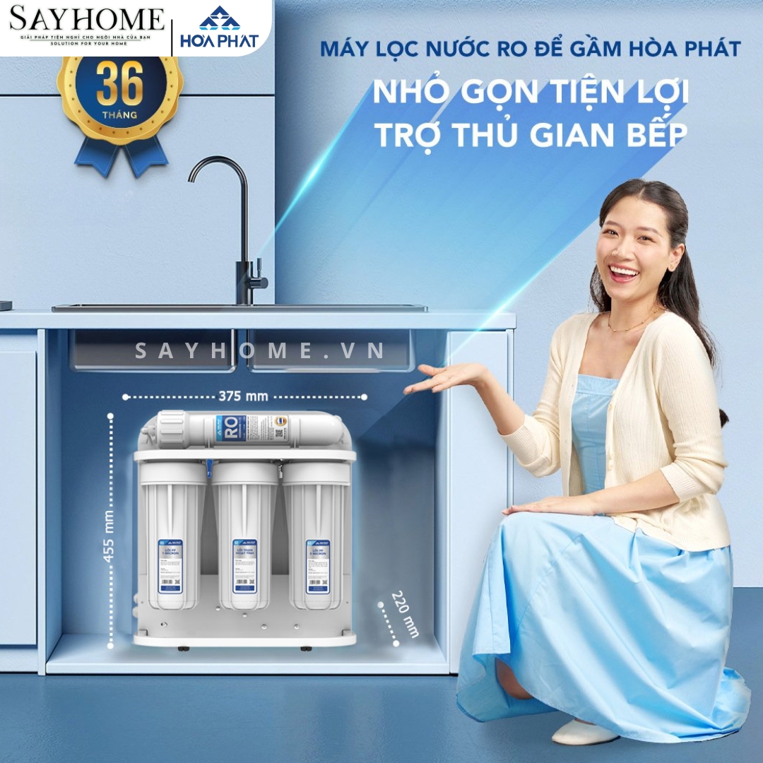 MÁY LỌC NƯỚC RO ĐỂ GẦM HÒA PHÁT VỚI 10 LÕI LỌC HPU416 SAYHOME