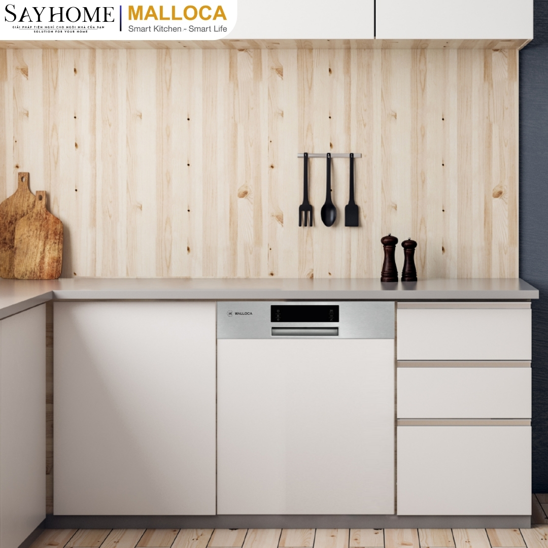 Máy rửa chén âm tủ 14 bộ chén dĩa Malloca MDW14-S08SI tại thành phố Hồ Chí Minh