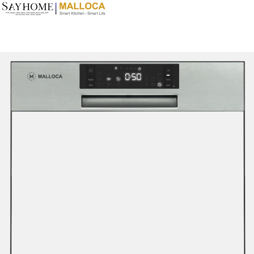 Máy rửa chén âm tủ 14 bộ chén dĩa Malloca MDW14-S08SI tại thành phố Hồ Chí Minh