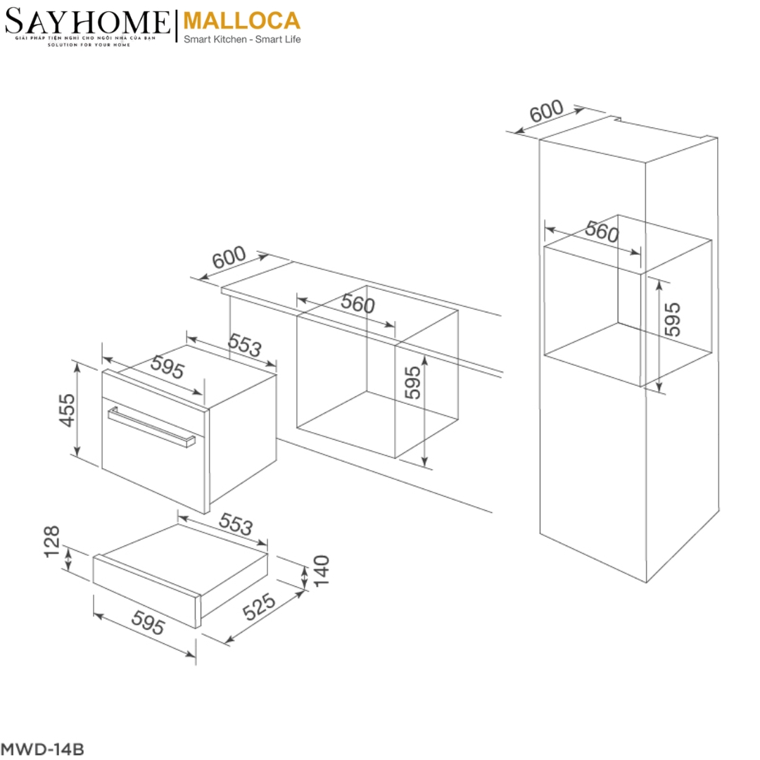 Ngăn giữ nóng Malloca MWD-14B tại thành phố Hồ Chí Minh