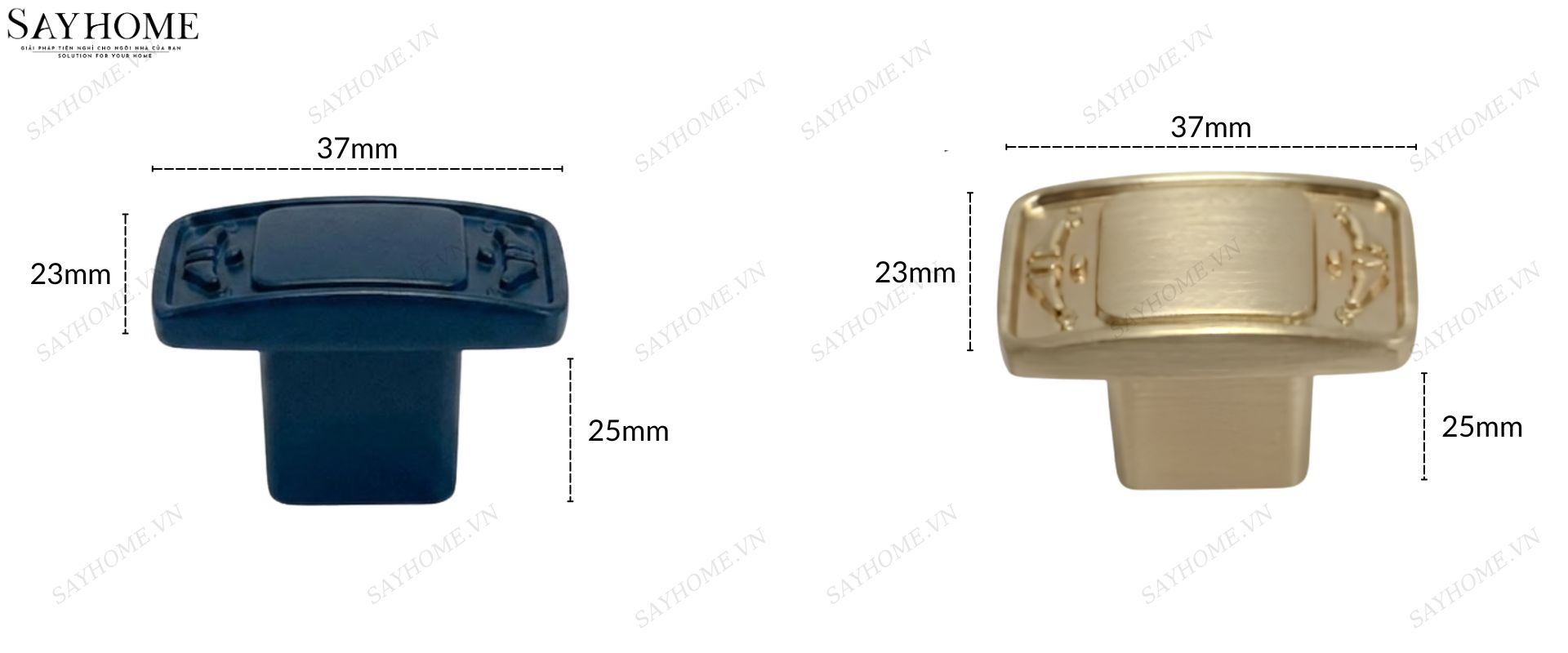 Núm tủ hiện đại màu vàng xước và xanh đen SH1121 tại thành phố Hồ Chí Minh