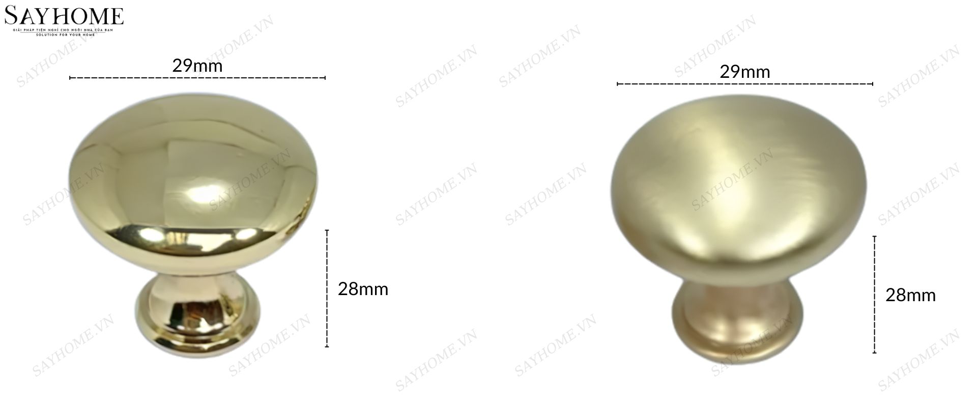 Núm tủ hiện đại màu vàng gold và vàng xước SH1651 tại thành phố Hồ Chí Minh