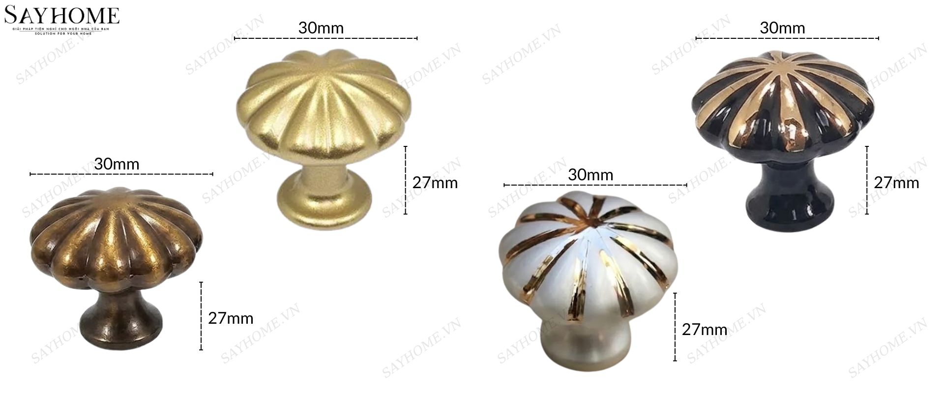 Núm tủ tân cổ điển vintage màu vàng, trắng, đồng, đen SH8853 tại thành phố Hồ Chí Minh