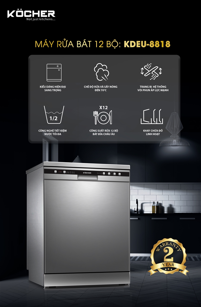 Máy rửa bát Kocher KDEU-8818 tại thành phố Hồ Chí Minh