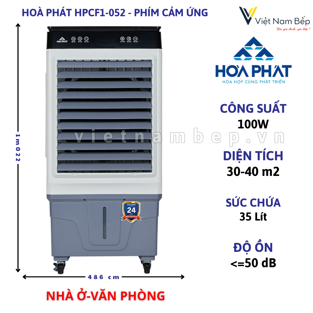 Quạt điều hòa hơi nước Hòa Phát 35L 052 / 051 Phím cảm ứng - Chính hãng tại thành phố Hồ Chí Minh