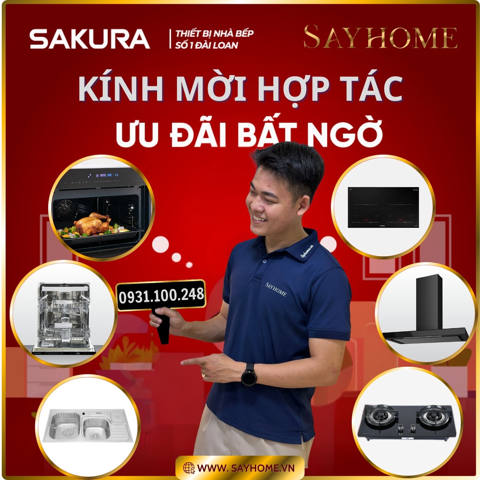 Nhà Phân Phối Thiết bị nhà bếp SAKURA toàn quốc Kính mời đại lý Xưởng mộc, Nội thất, Kiến trúc sư