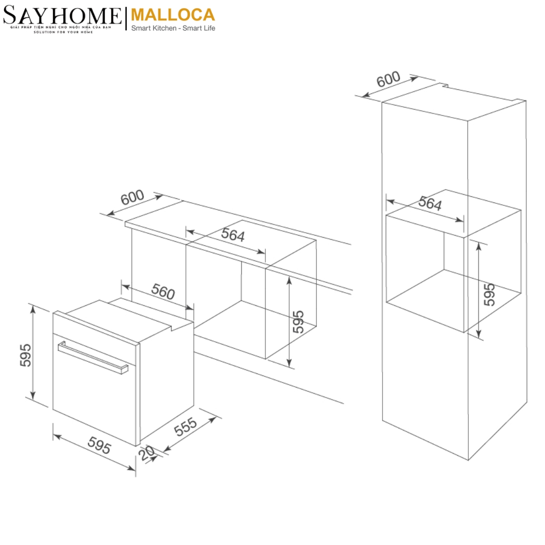 Lò nướng điện âm tủ 75 Lít MOV-656 ECO tại thành phố Hồ Chí Minh