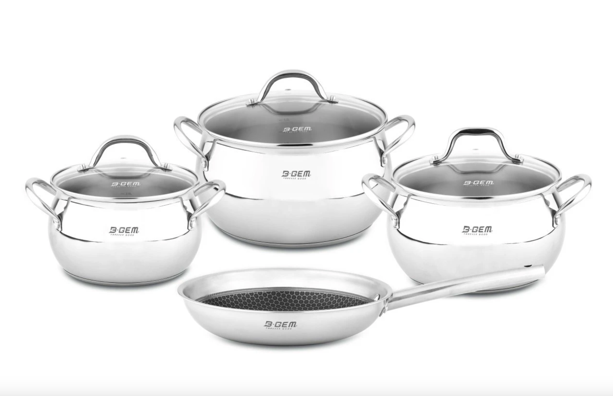 Bộ nồi B-Gem Belly BG-988 ARIC Inox304 cao cấp kèm chảo chống dính kim cương tại thành phố Hồ Chí Minh