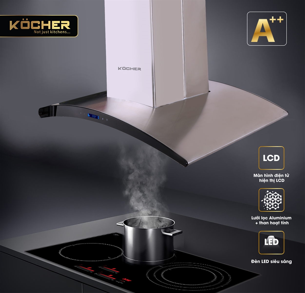 Máy hút mùi kính cong Kocher Serena CXW-188CRV tại thành phố Hồ Chí Minh