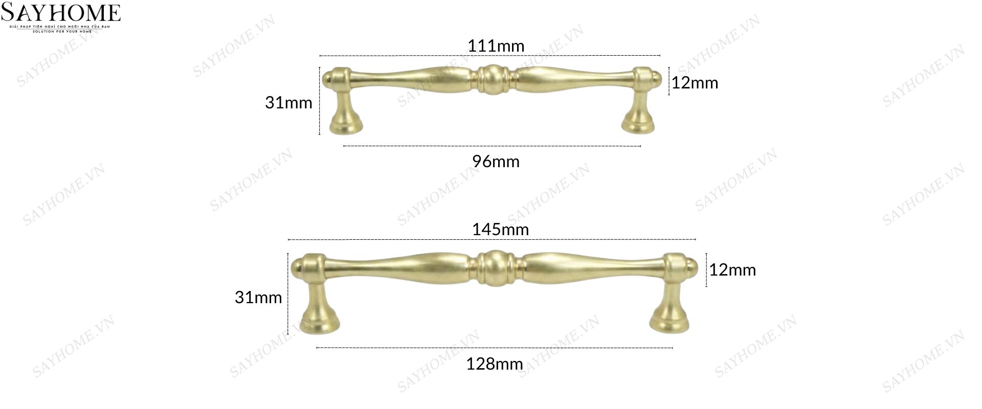 Tay nắm đũa tân tủ cổ điển màu vàng gold SH2366 tại thành phố Hồ Chí Minh