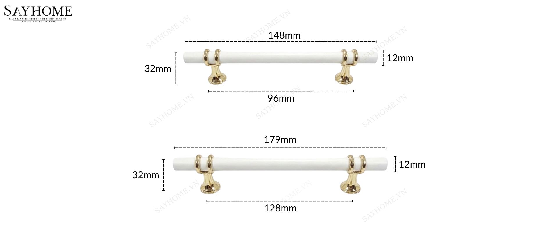 Tay nắm đũa hiện đại màu trắng vàng SH5526 tại Tân Bình