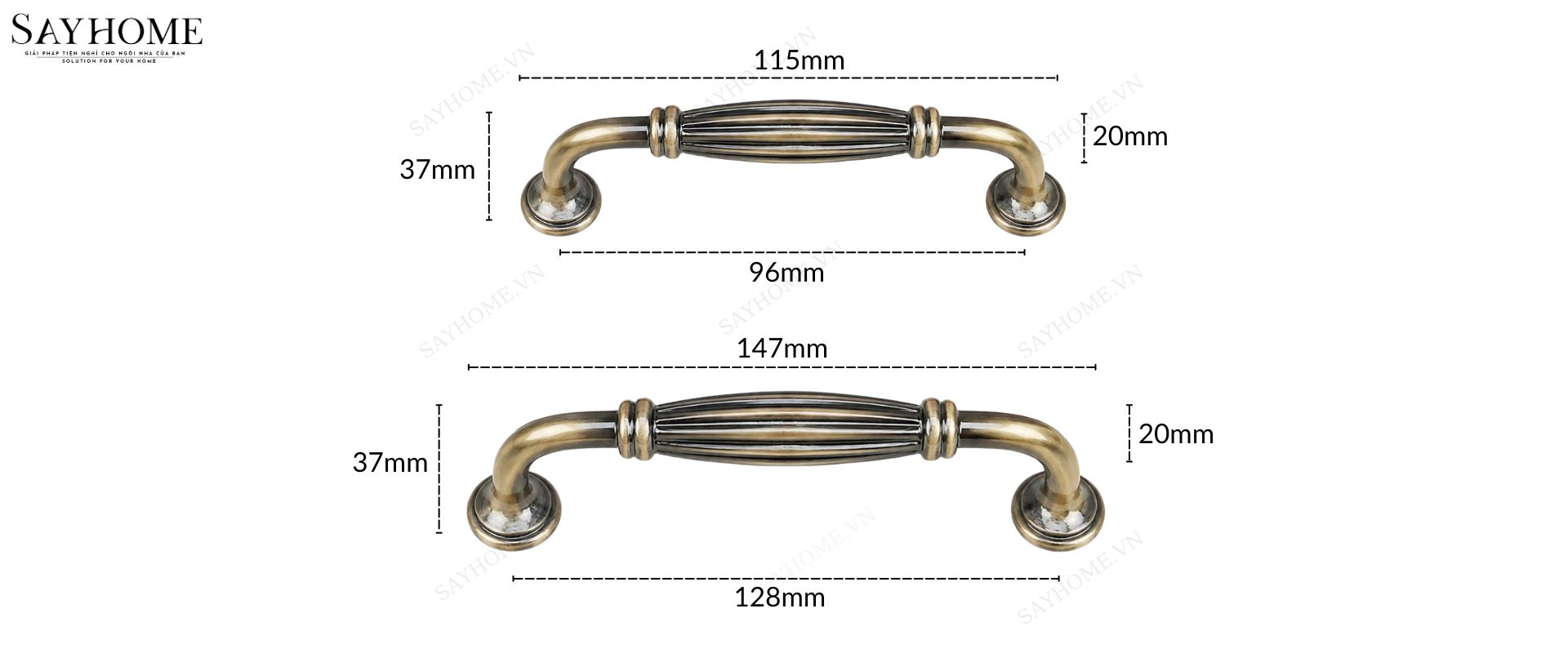 Tay nắm tủ tân cổ điển màu vàng đồng SH8319 tại thành phố Hồ Chí Minh