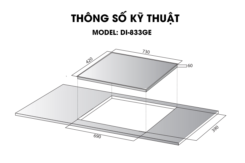 Bếp từ đôi Kocher DI 833GE tại thành phố Hồ Chí Minh