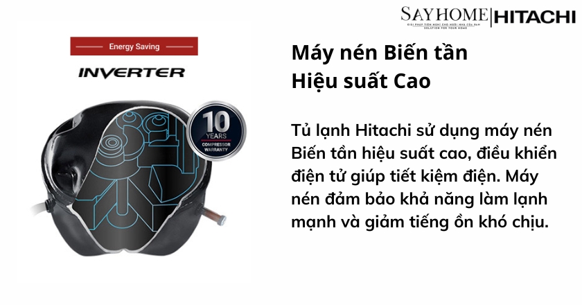 Tủ lạnh Hitachi Inverter 260 lít HRTN5275MFUVN tại thành phố Hồ Chí Minh