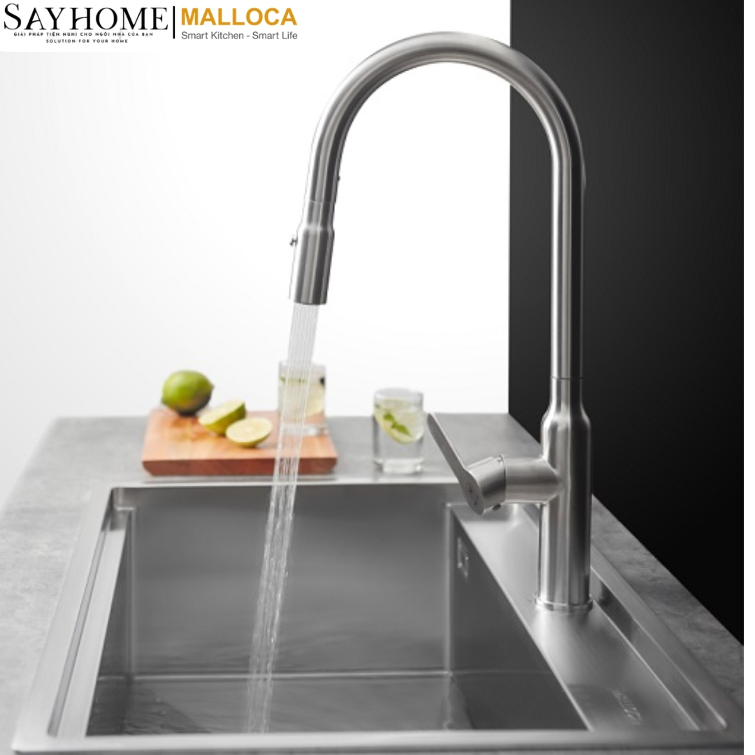 Vòi rửa chén inox dây rút Malloca K046-SS tại thành phố Hồ Chí Minh