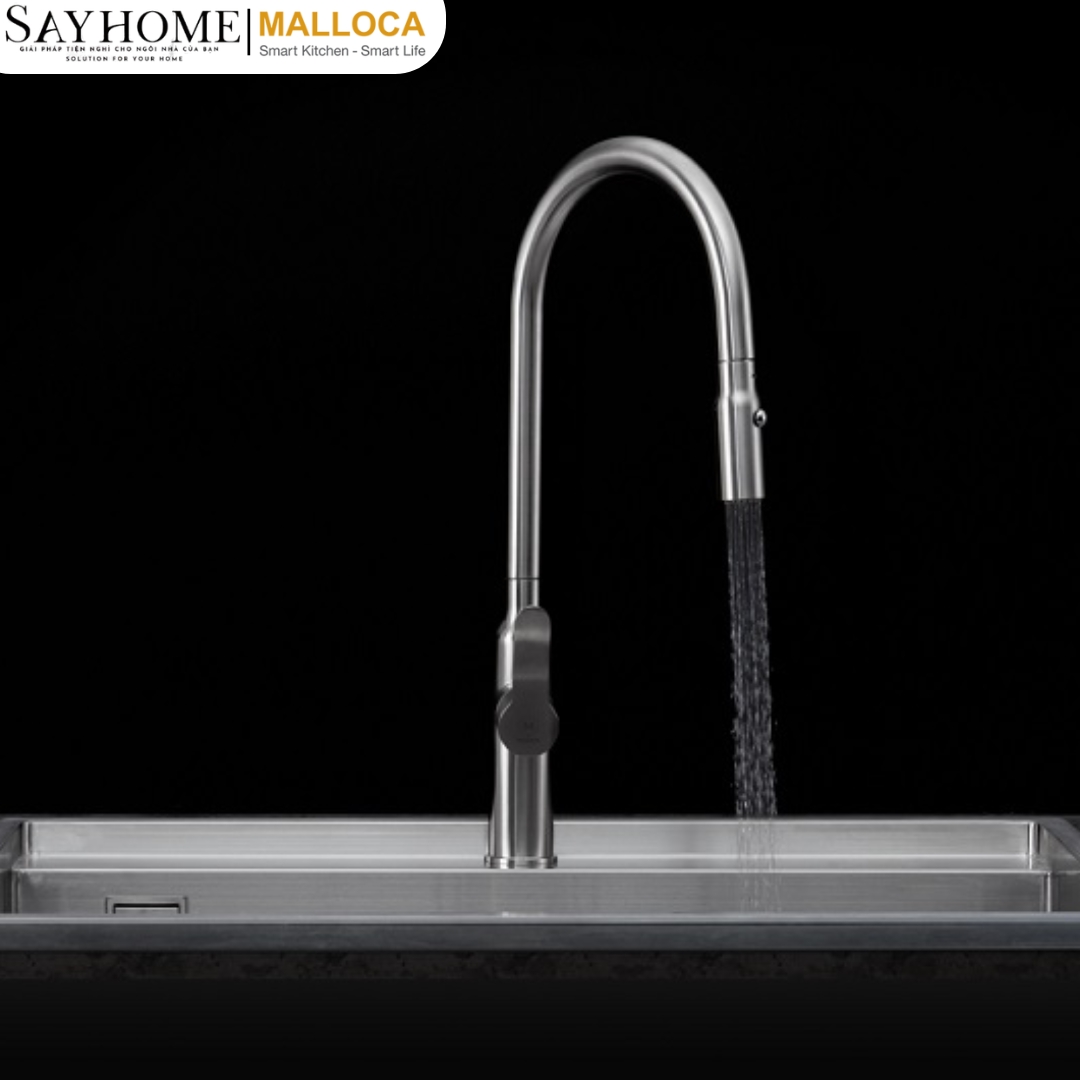 Vòi rửa chén inox dây rút Malloca K046-SS tại thành phố Hồ Chí Minh
