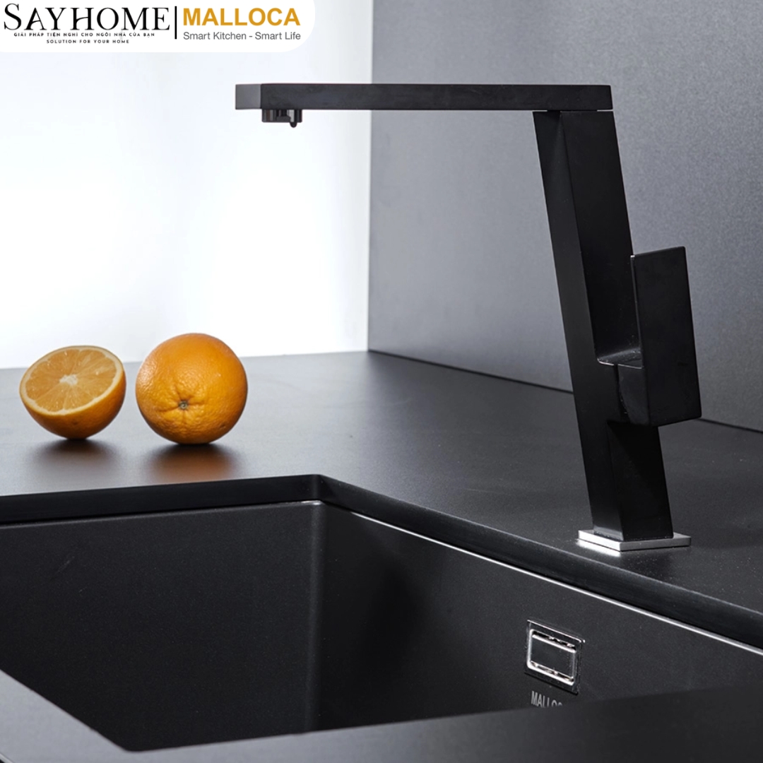 Vòi rửa chén đồng thau sơn giả đá màu đen Malloca K131BL tại thành phố Hồ Chí Minh