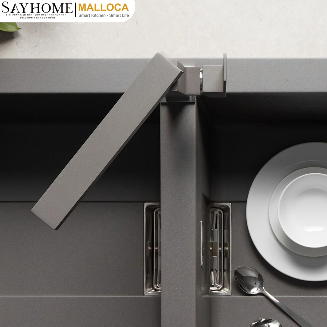 Vòi rửa chén đồng thau sơn giả đá màu xám Malloca K131GR tại thành phố Hồ Chí Minh