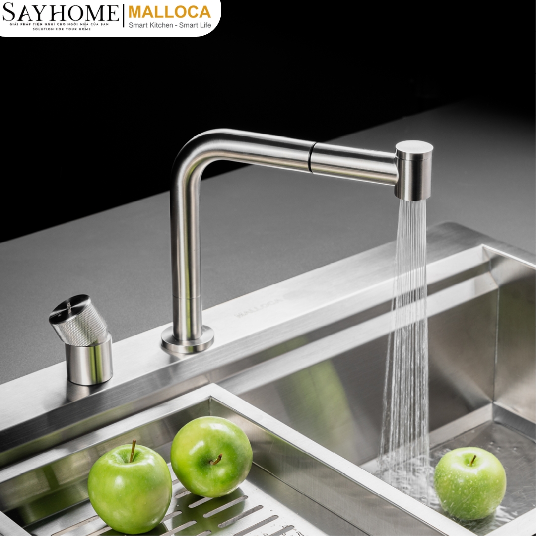 Vòi rửa chén bát dây rút Malloca LuxSteel K068-PO tại thành phố Hồ Chí Minh