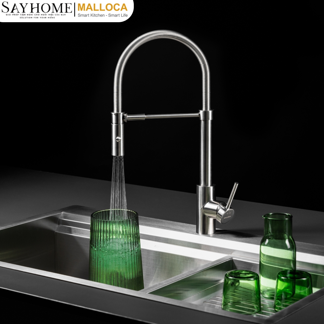 Vòi rửa chén bát dây lò xo Malloca LuxSteel K088-CS tại thành phố Hồ Chí Minh