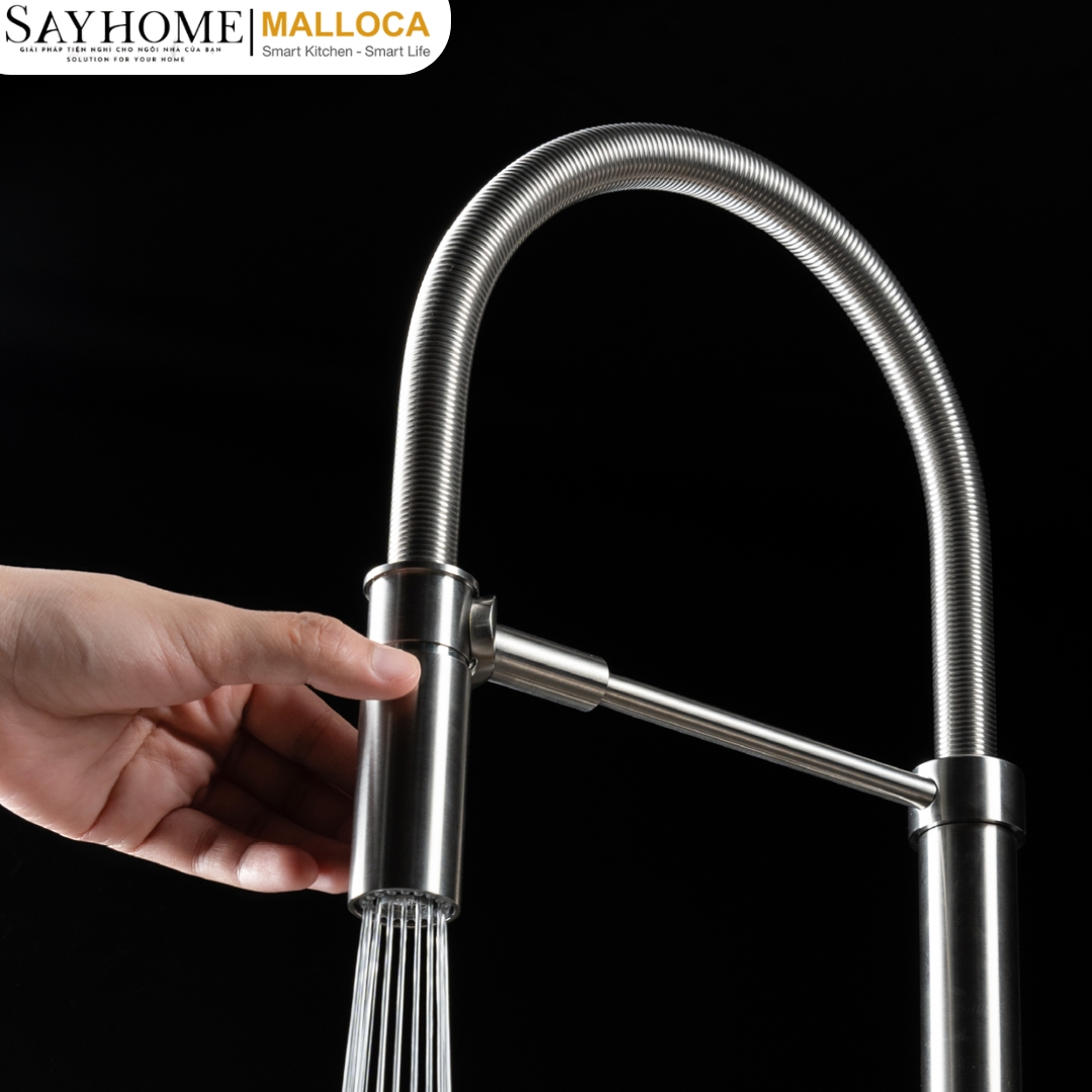 Vòi rửa chén bát dây lò xo Malloca LuxSteel K088-CS tại thành phố Hồ Chí Minh