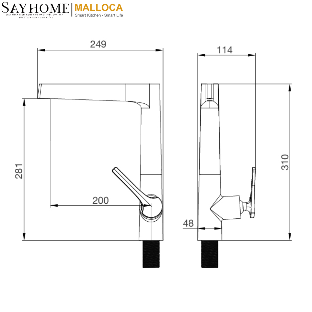 Vòi rửa chén bát hai nguồn nóng lạnh Malloca K295BS tại thành phố Hồ Chí Minh