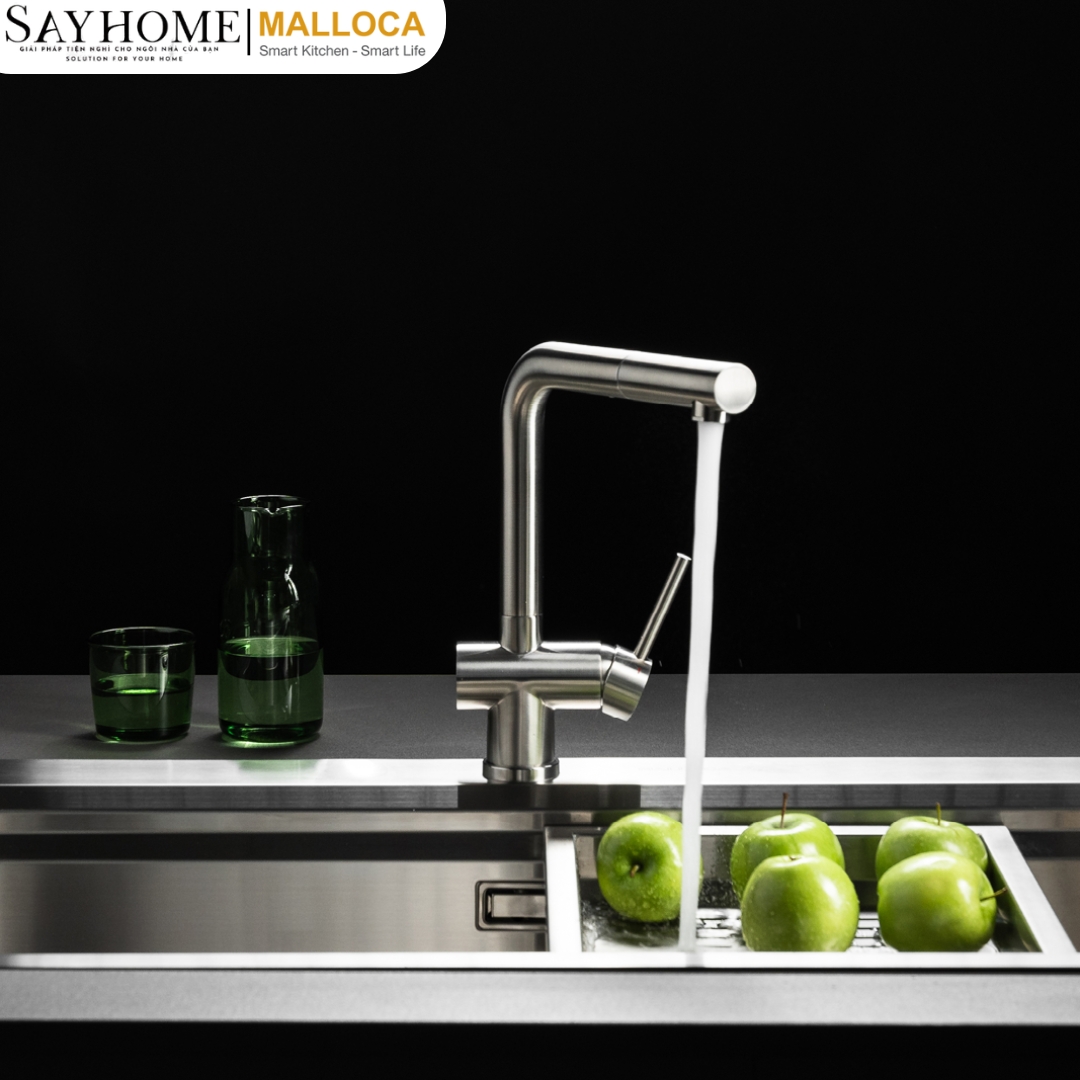 Vòi rửa chén inox dây rút Malloca K103-SS tại thành phố Hồ Chí Minh