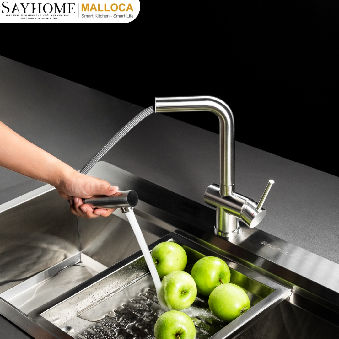 Vòi rửa chén inox dây rút Malloca K103-SS tại thành phố Hồ Chí Minh