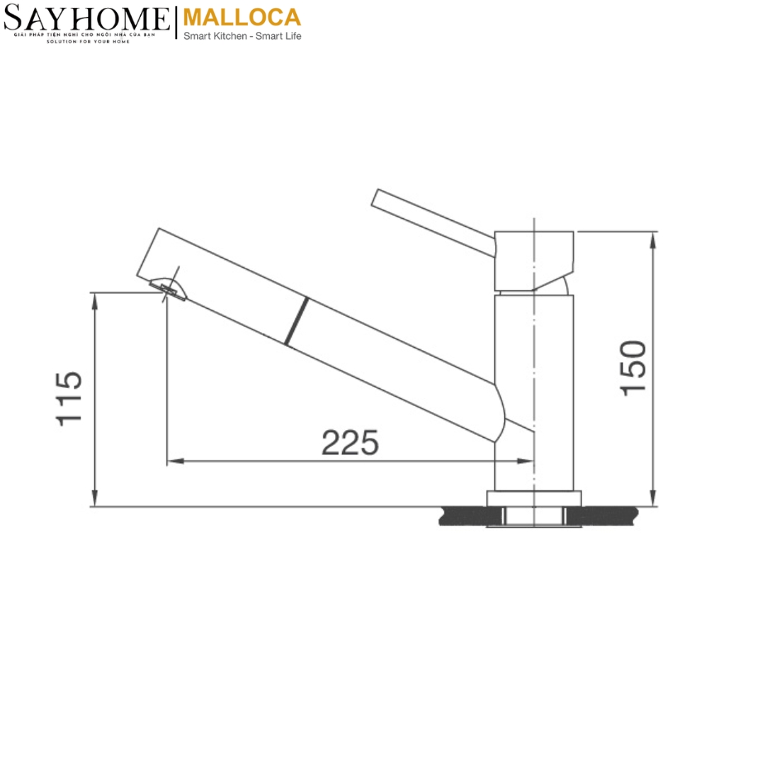 Vòi rửa chén inox dây rút Malloca K110-SS tại thành phố Hồ Chí Minh