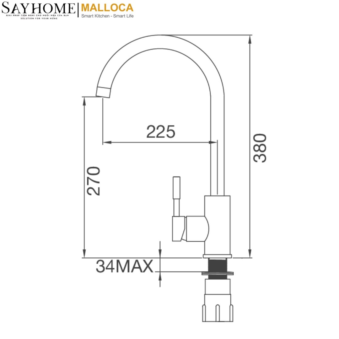 Vòi rửa chén inox Malloca K569-SN tại thành phố Hồ Chí Minh