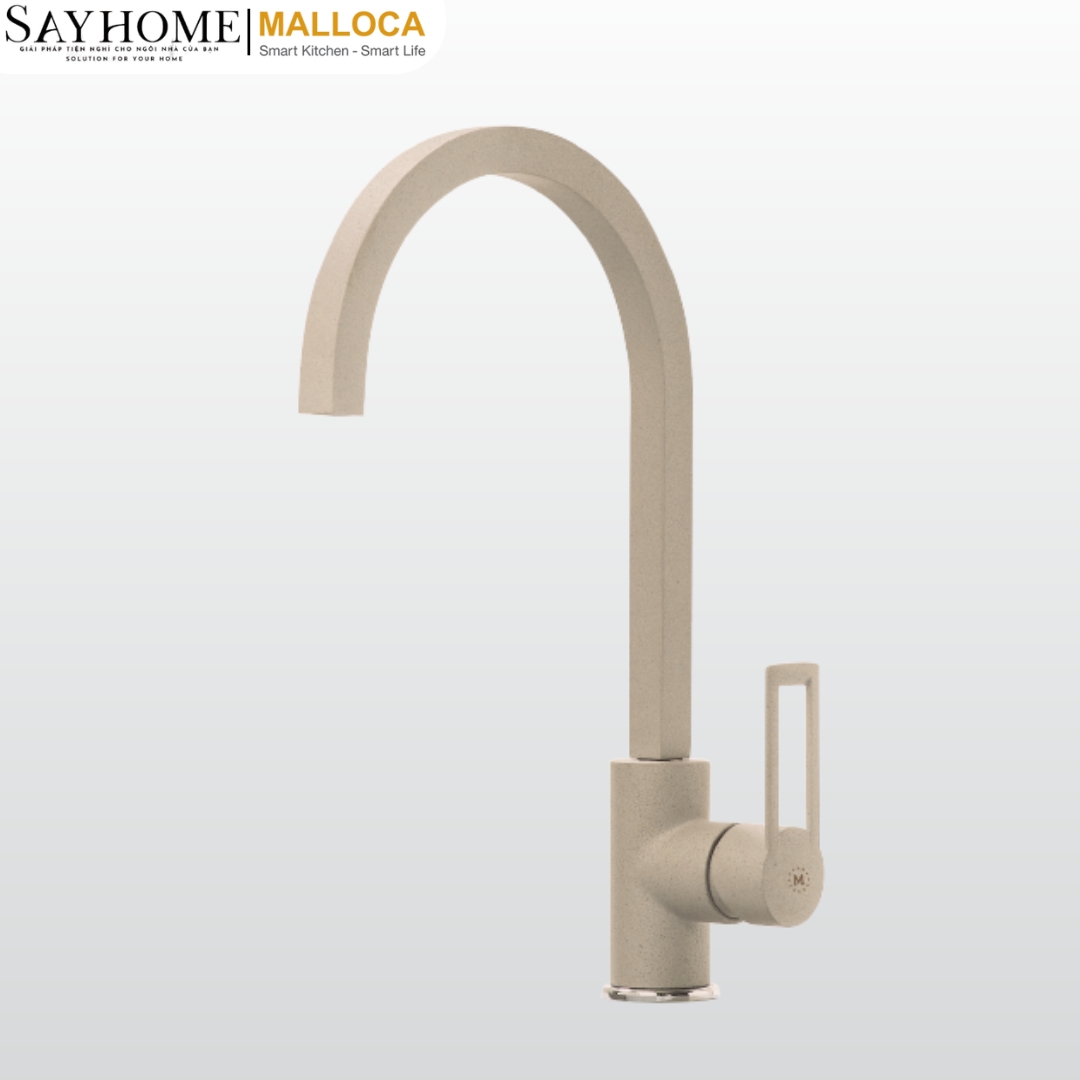 Vòi rửa chén đồng thau sơn giả đá màu kem Malloca MF-062 tại thành phố Hồ Chí Minh
