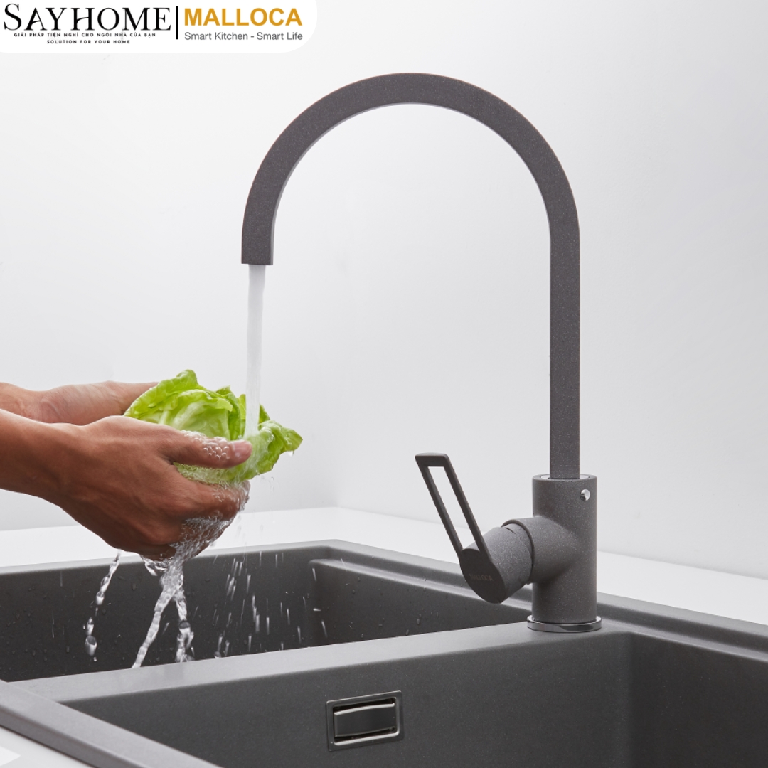 Vòi rửa chén đồng thau sơn giả đá màu xám Malloca MF-073 tại thành phố Hồ Chí Minh