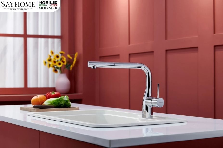 Vòi rửa chén inox NOBINOX JAPA NX996 dây rút tại Thành phố Hồ Chí Minh