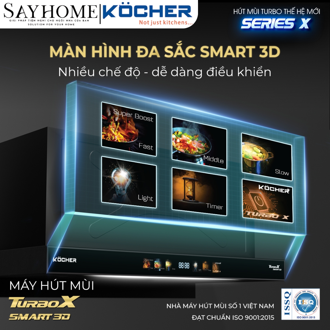 Máy hút mùi Kocher Turbo Smart 3D X3D-350D tại thành phố Hồ Chí Minh