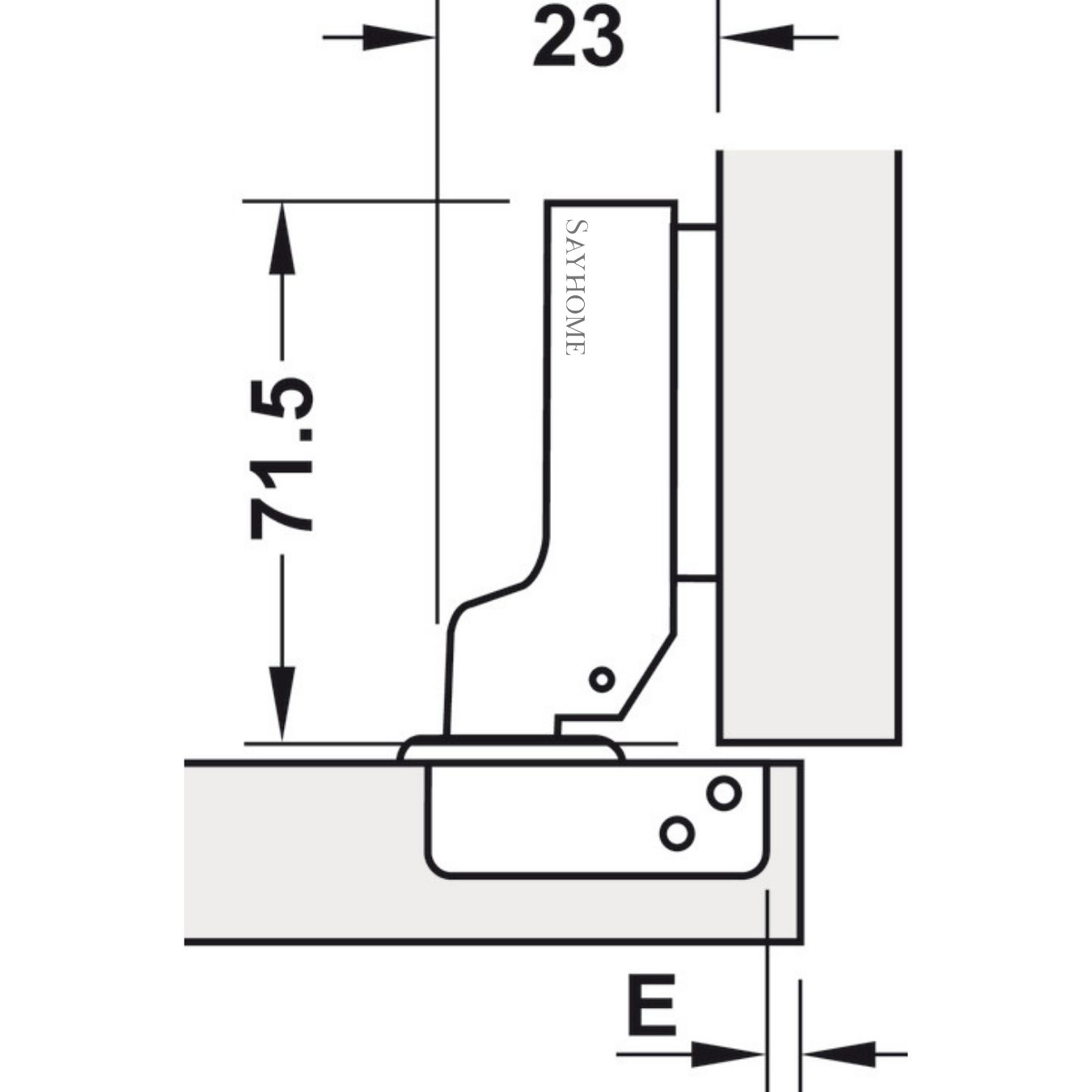 Bản lề trùm nửa Metalla SM 95º Mini Hafele 311.04.441 - Hàng chính hãng HAFELE