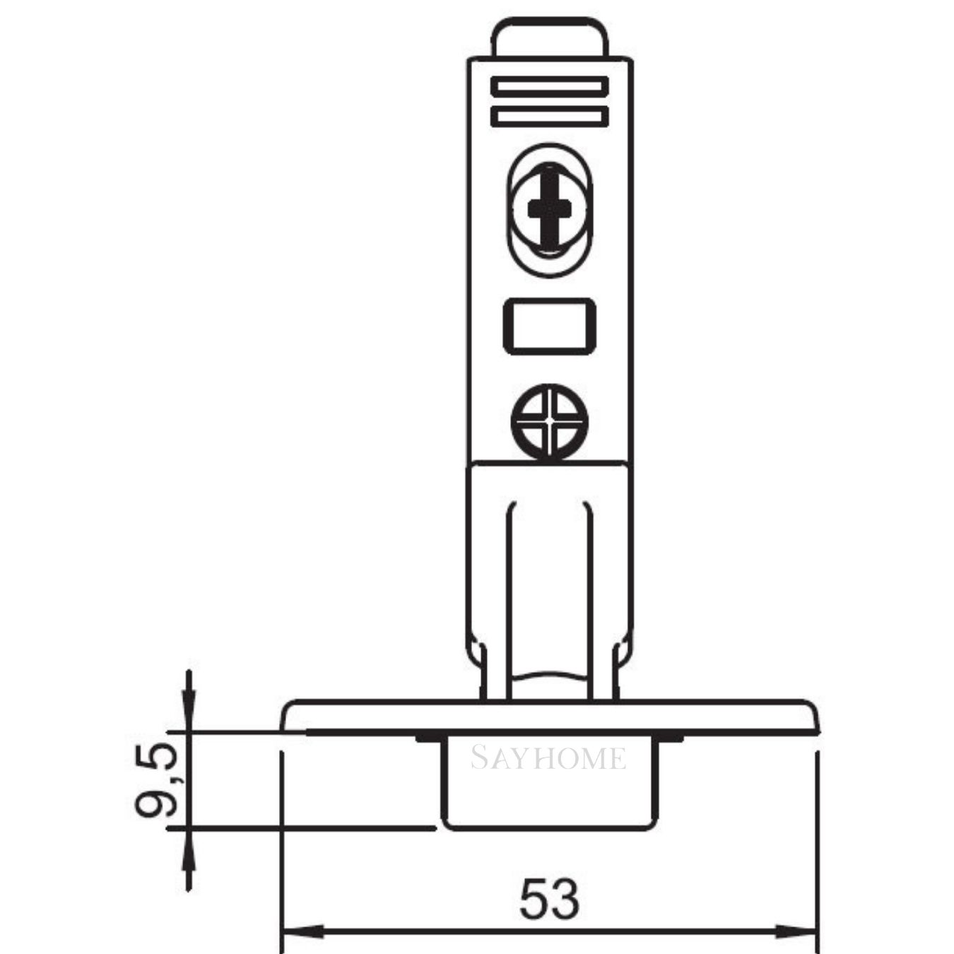 Bản lề lọt lòng Metalla SM 95º Mini Hafele 311.04.442 - Hàng chính hãng HAFELE