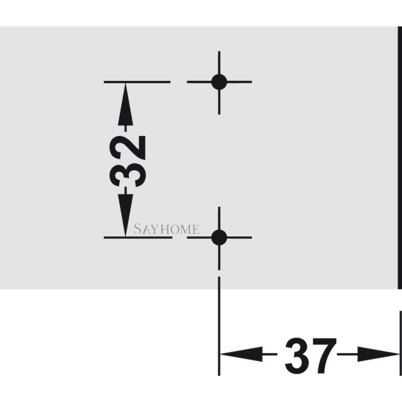 Đế bản lề tủ Metalla 310 SM Hafele 311.71.500