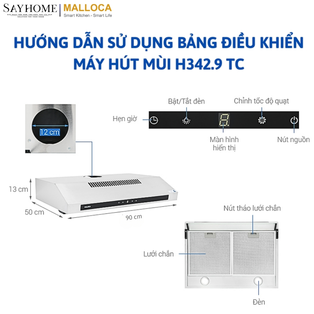 Máy hút mùi âm tủ Malloca H342.9 TC tại thành phố Hồ Chí Minh