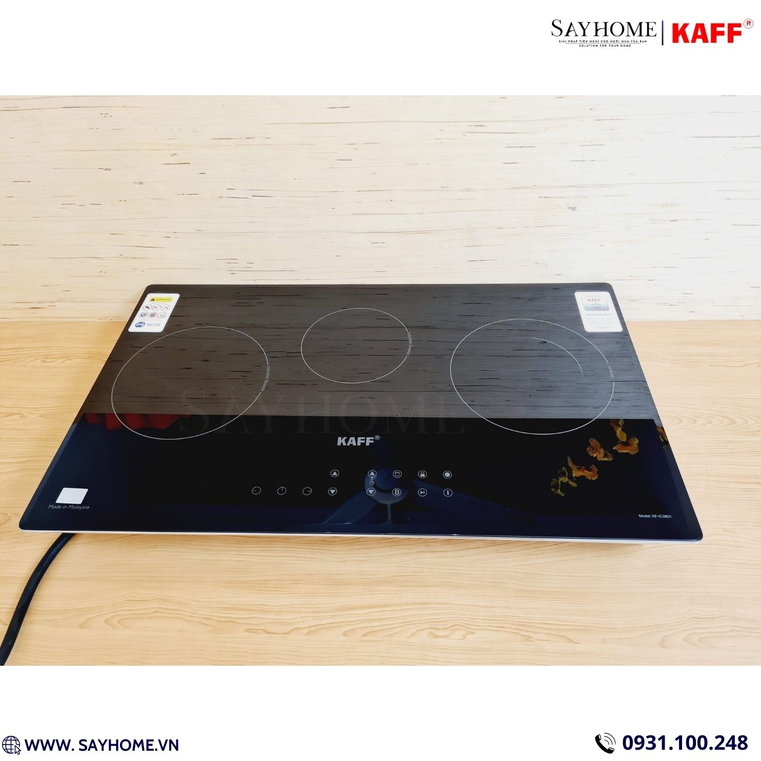 Bếp điện từ kết hợp 3 vùng nấu KAFF KF-IC3801 tại thành phố Hồ Chí Minh