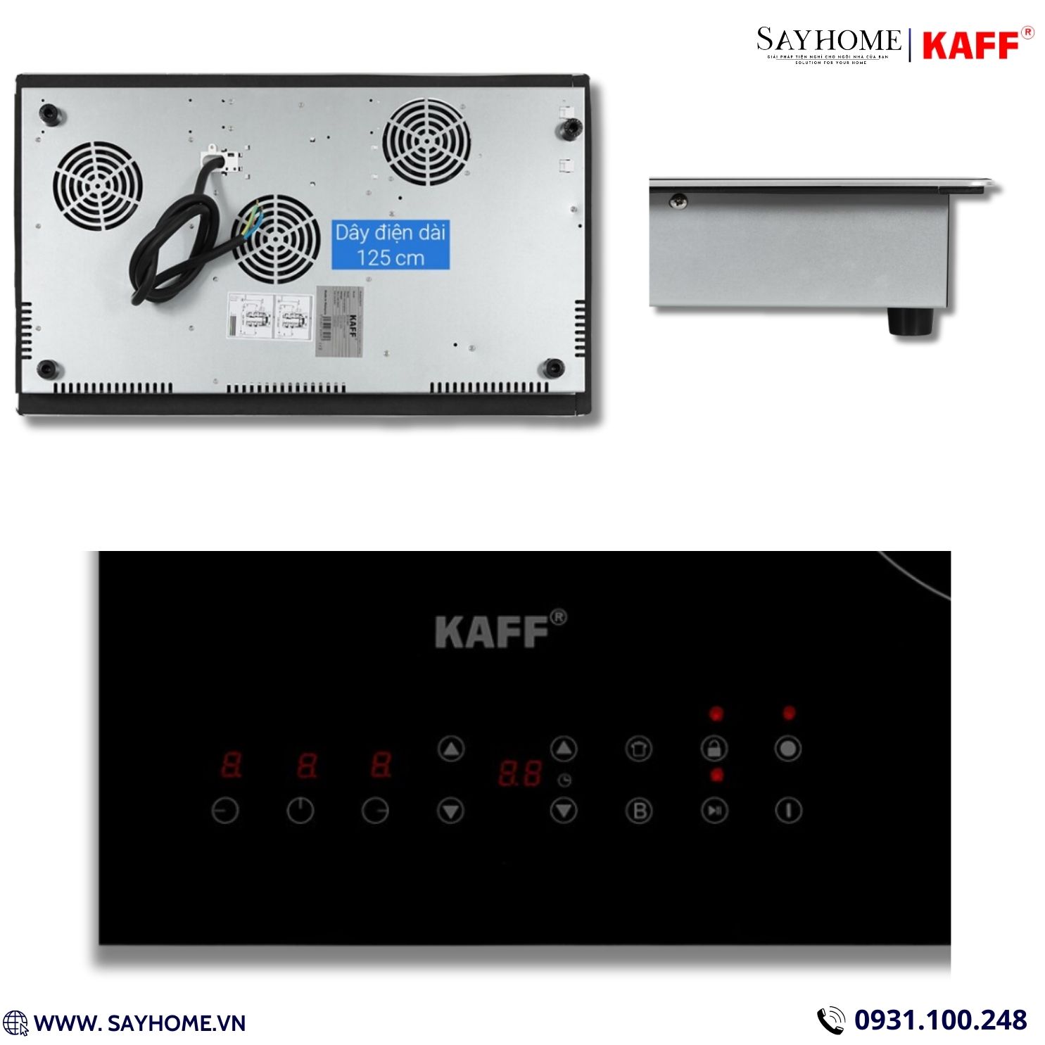 Bếp điện từ kết hợp 3 vùng nấu KAFF KF-IC3801 tại thành phố Hồ Chí Minh