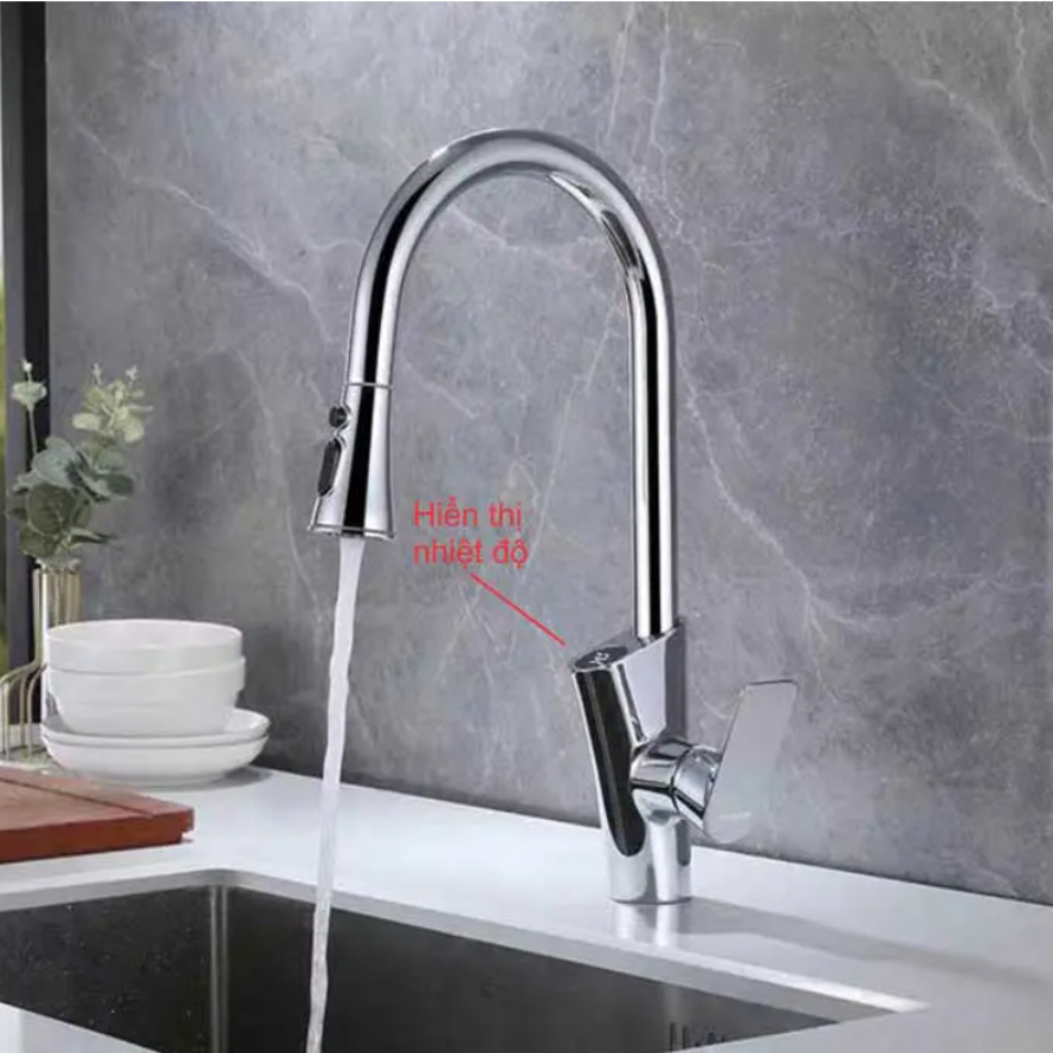 Vòi rửa chén bát dây rút nóng lạnh B-GEM BG-008KT ( Hiển thị nhiệt độ) tại thành phố Hồ Chí Minh