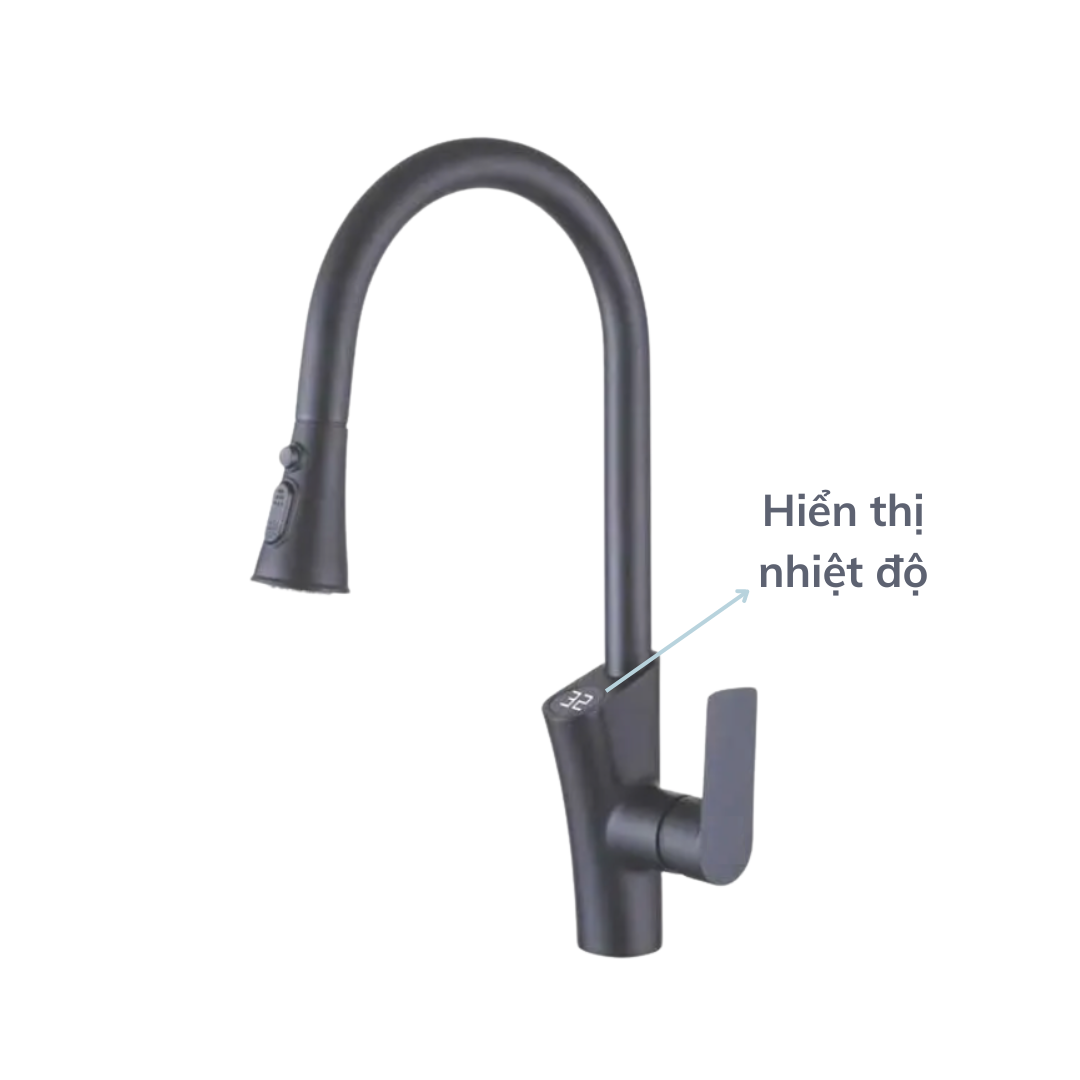 Vòi rửa chén bát dây rút nóng lạnh B-GEM BG-008KX (Hiển thị nhiệt độ) tại thành phố Hồ Chí Minh