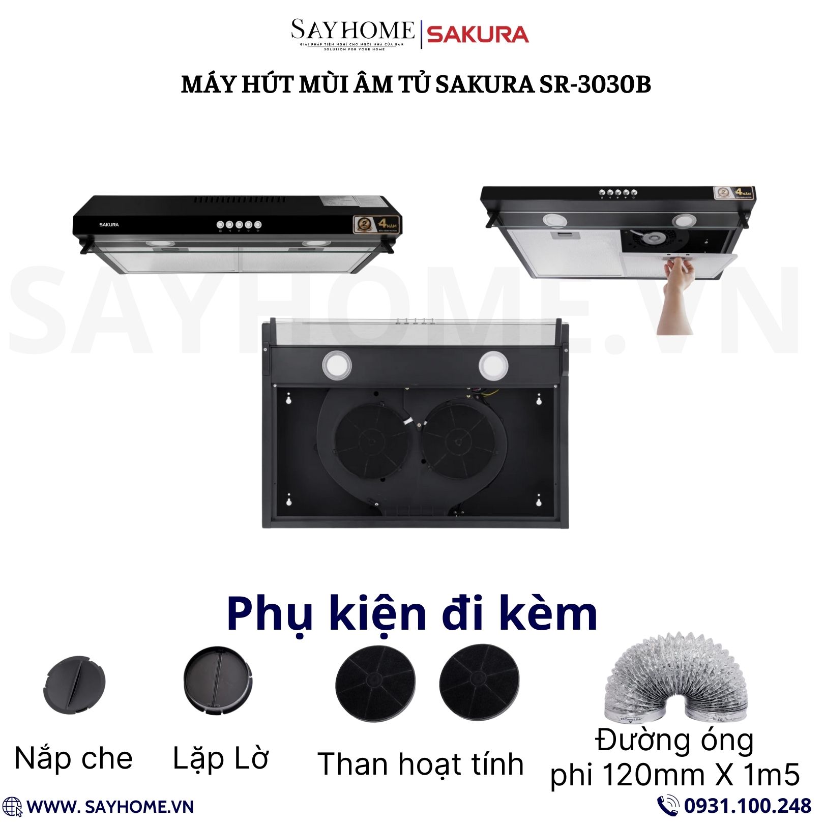 Máy hút mùi âm tủ SAKURA SR-3030B tại thành phố Hồ Chí Minh