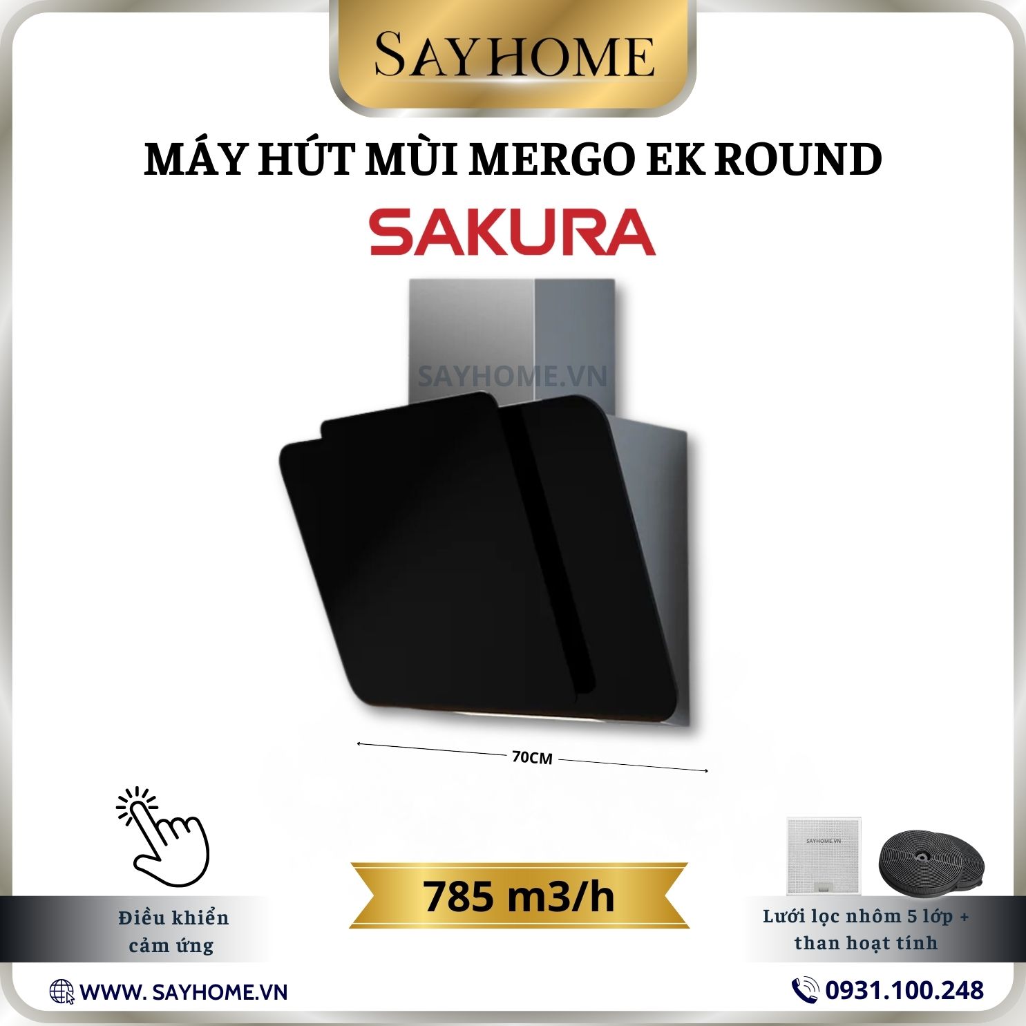 Máy hút mùi MERGO EK ROUND tại SAYHOME