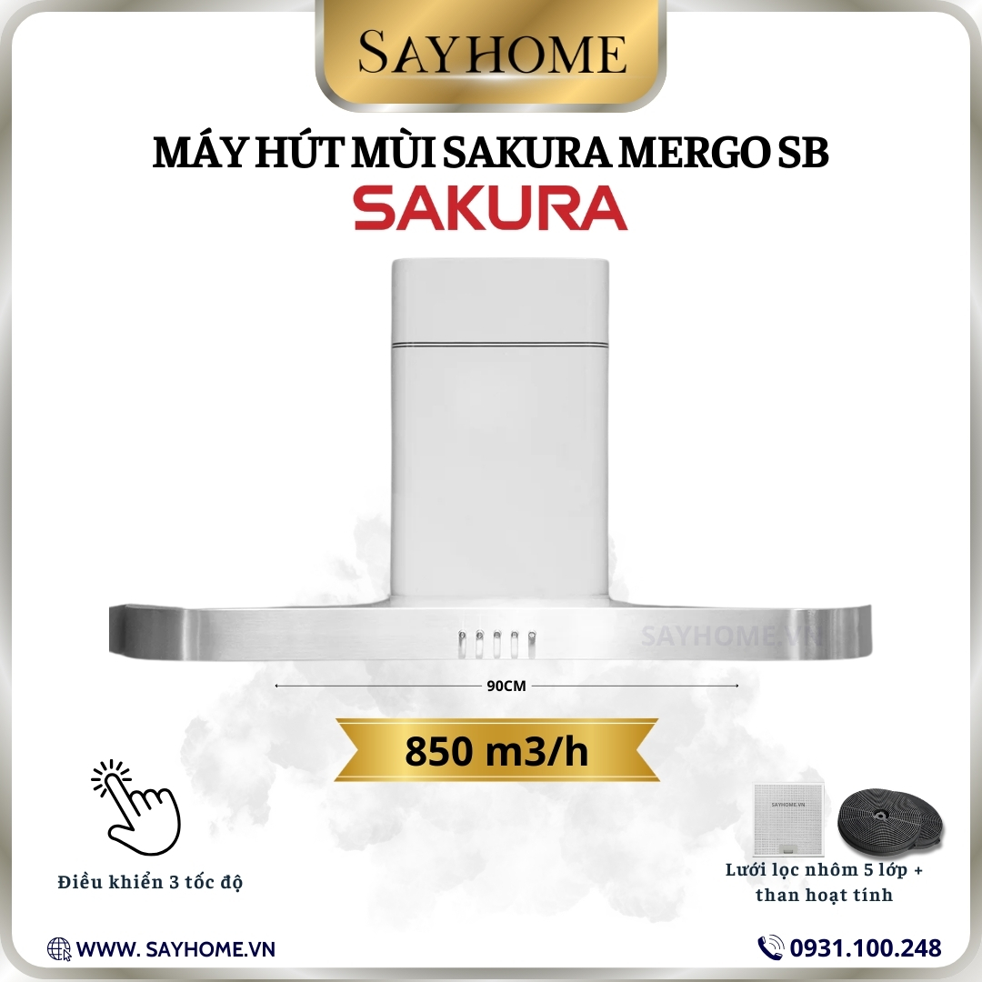 Máy hút mùi decor SAKURA MERGO SB  tại thành phố Hồ Chí Minh