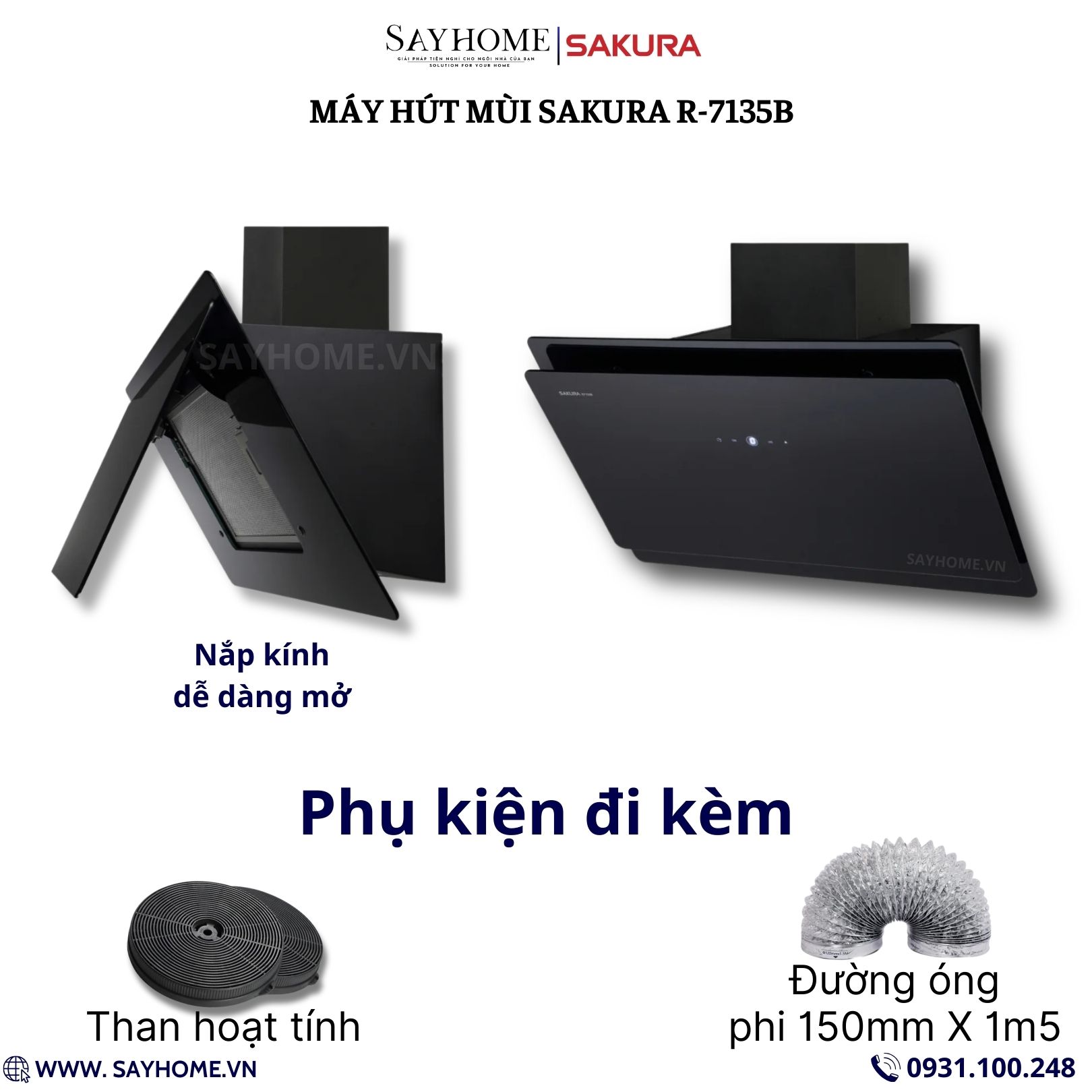 Máy hút mùi dạng Tivi SAKURA R-7135B tại thành phố Hồ Chí Minh